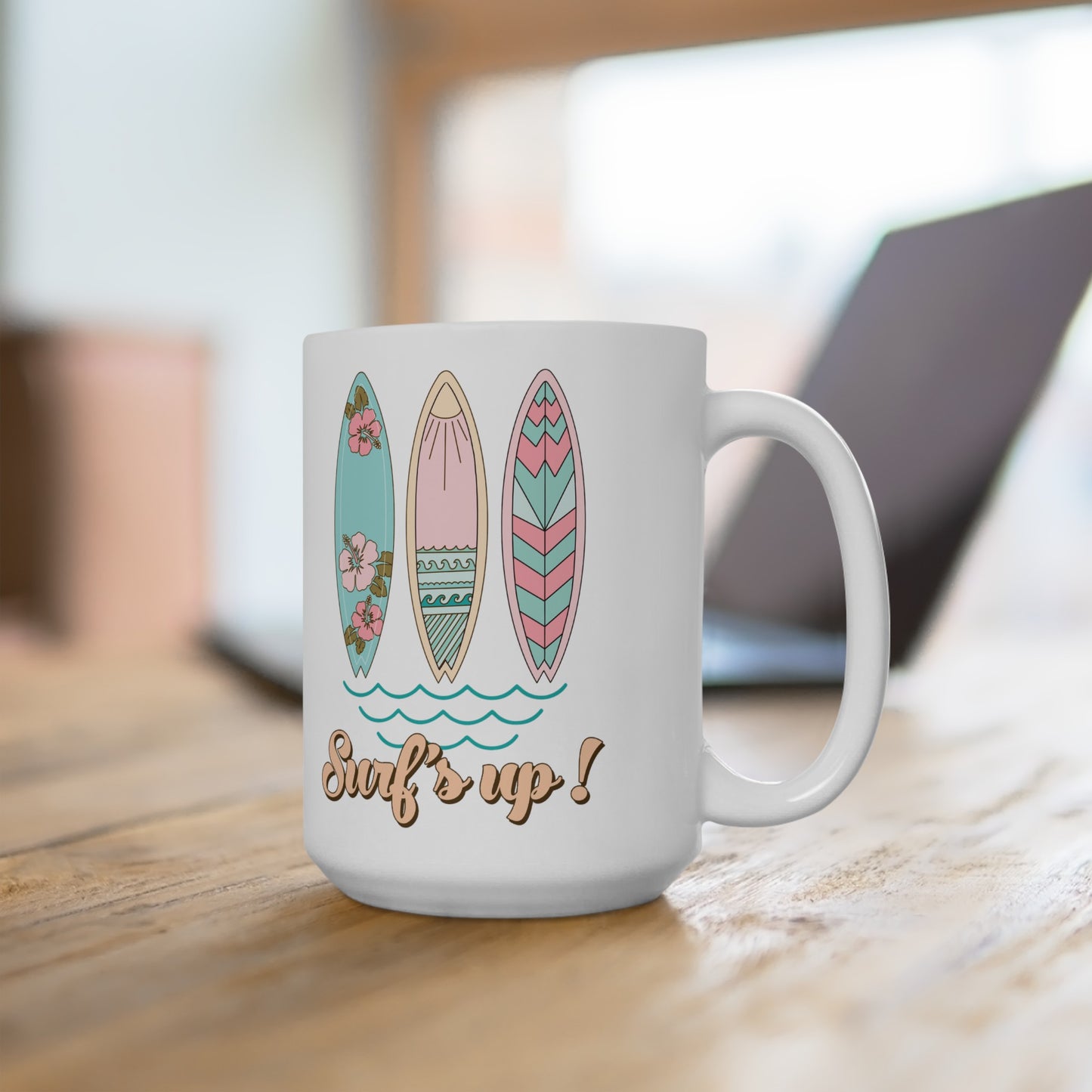 Surf's Up Ceramic Mug, 15 oz