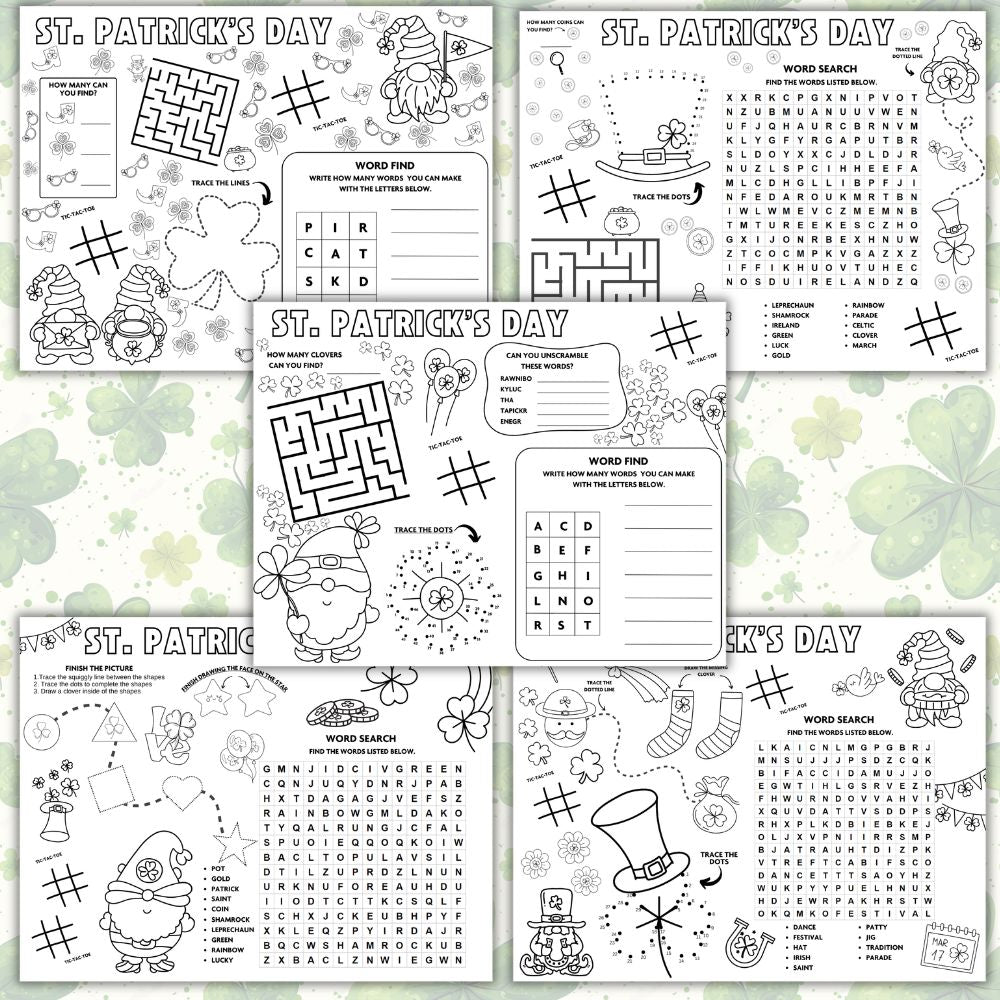 St. Patrick's Day Activity Placemats