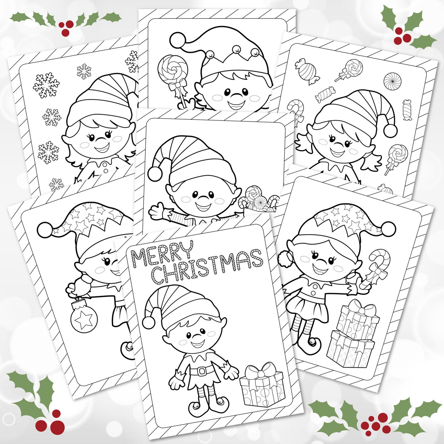 Christmas Elf Coloring Pages