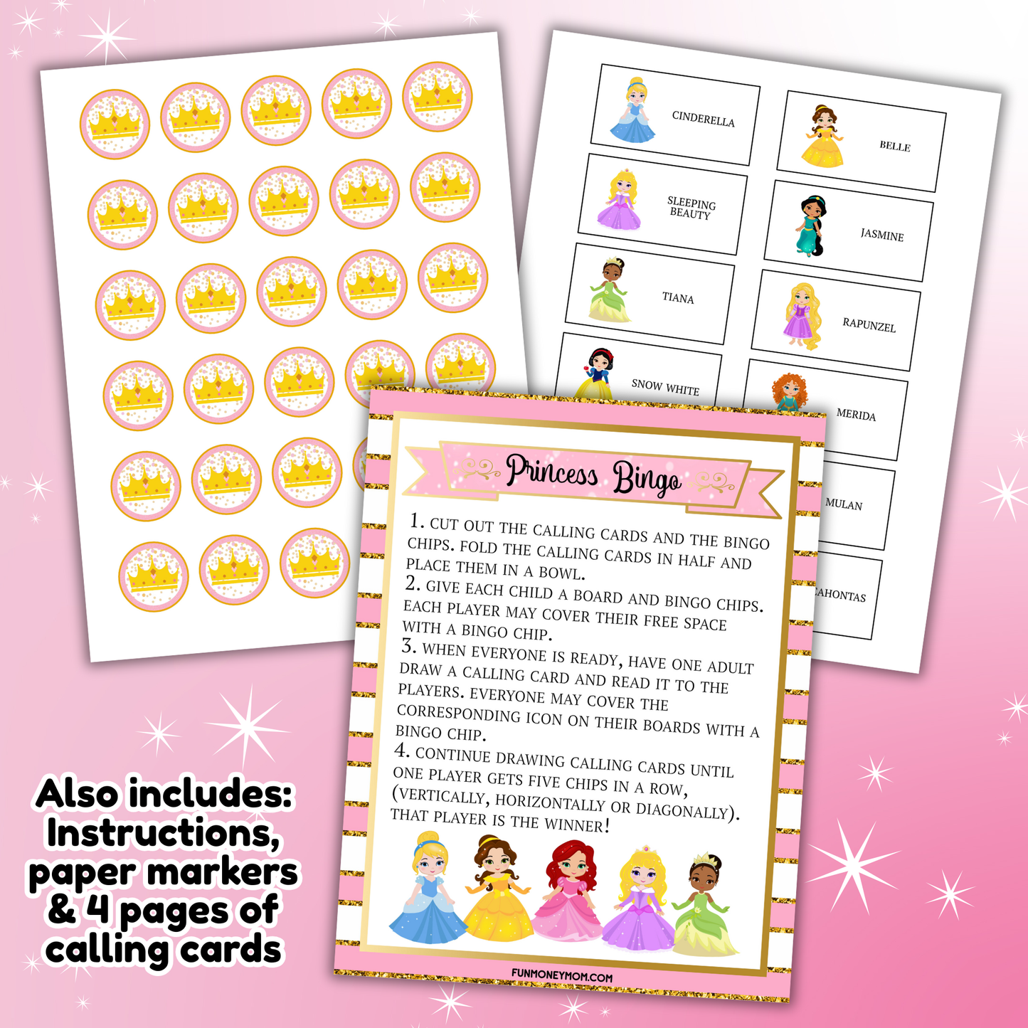 Princess Bingo Cards