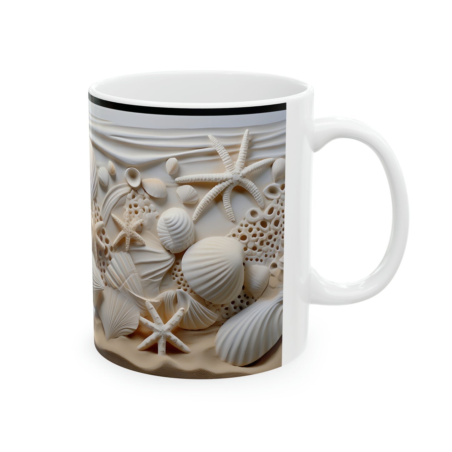Seashell Ceramic Mug, 11 oz