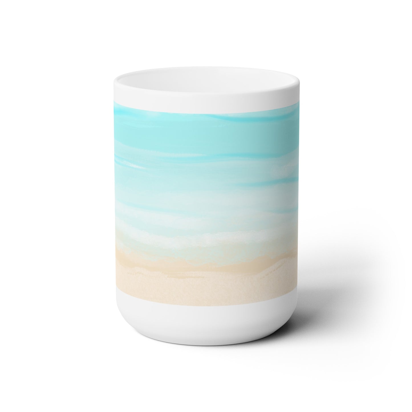 Coastal Themed Ceramic Mug, 15oz