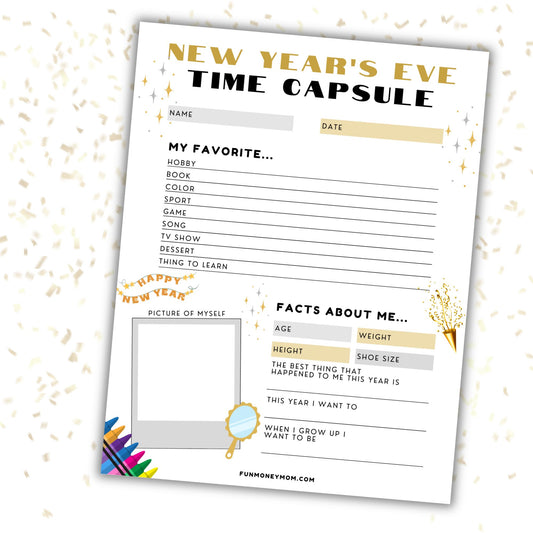 New Year's Eve Time Capsule For Kids