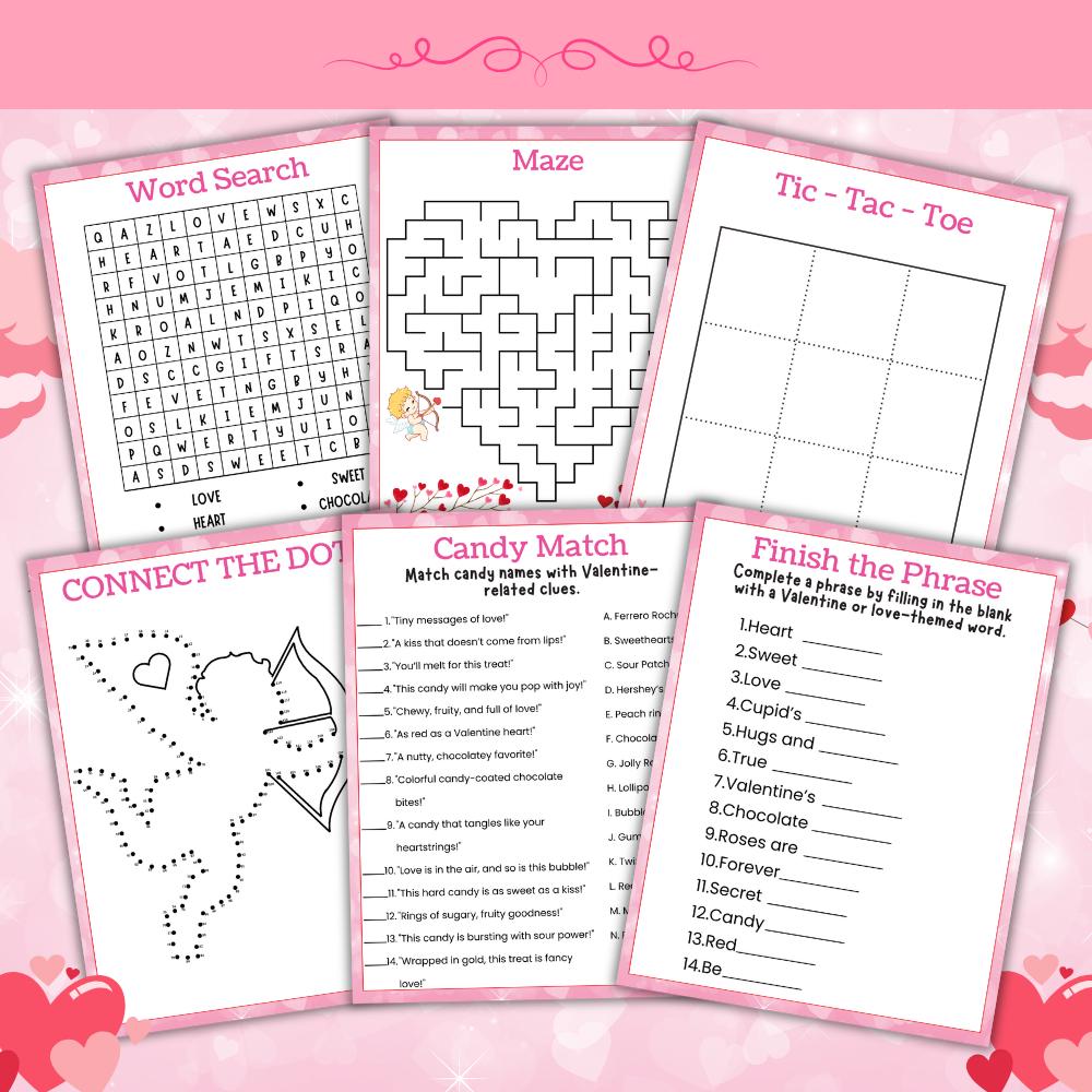 Valentine's Games & Activities: Classroom Printables (Digital Download)