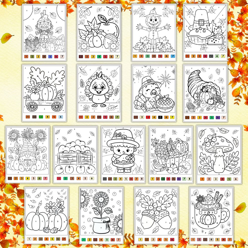 Thanksgiving Color By Number