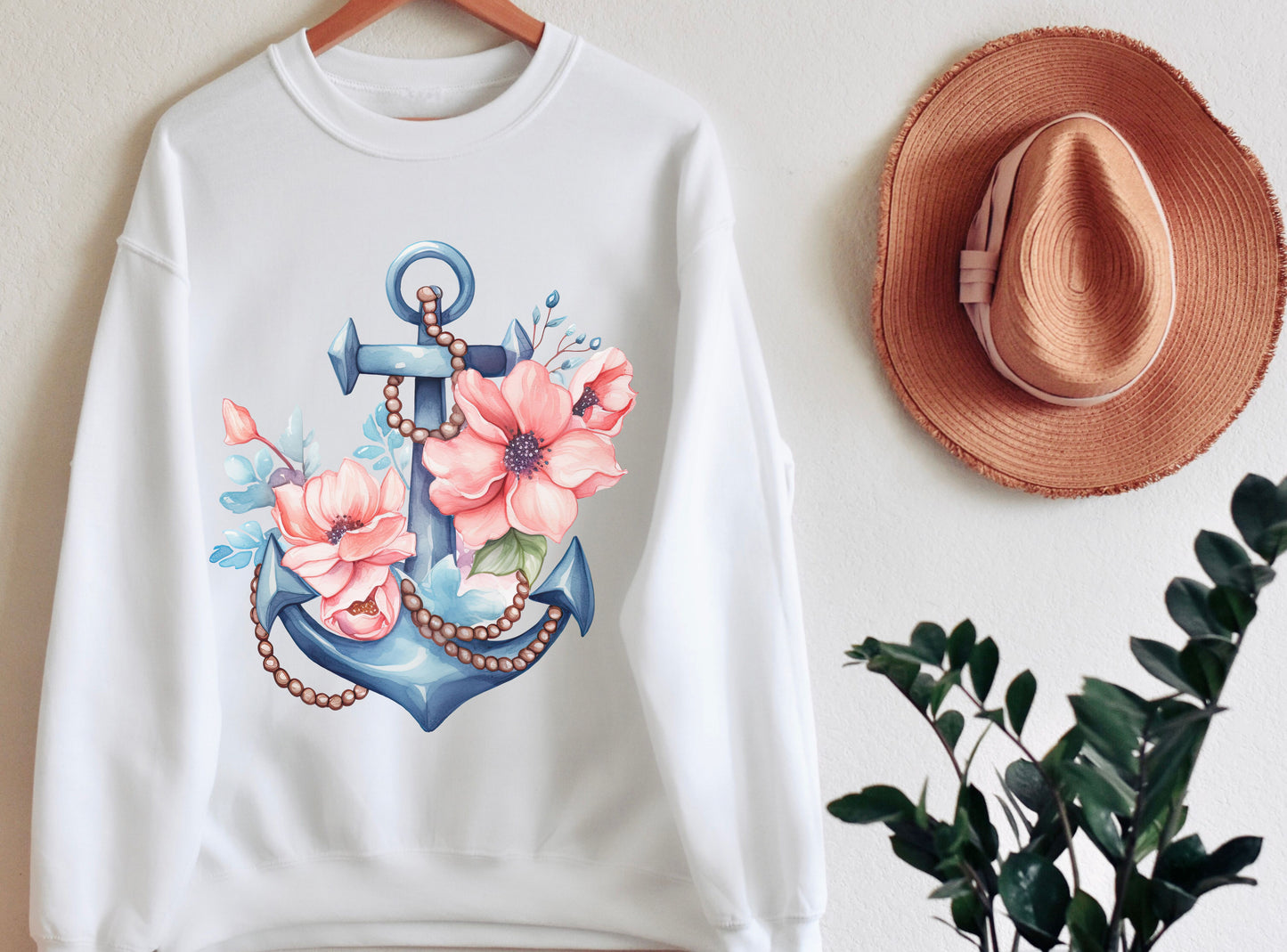 Floral Anchor Crewneck Sweatshirt