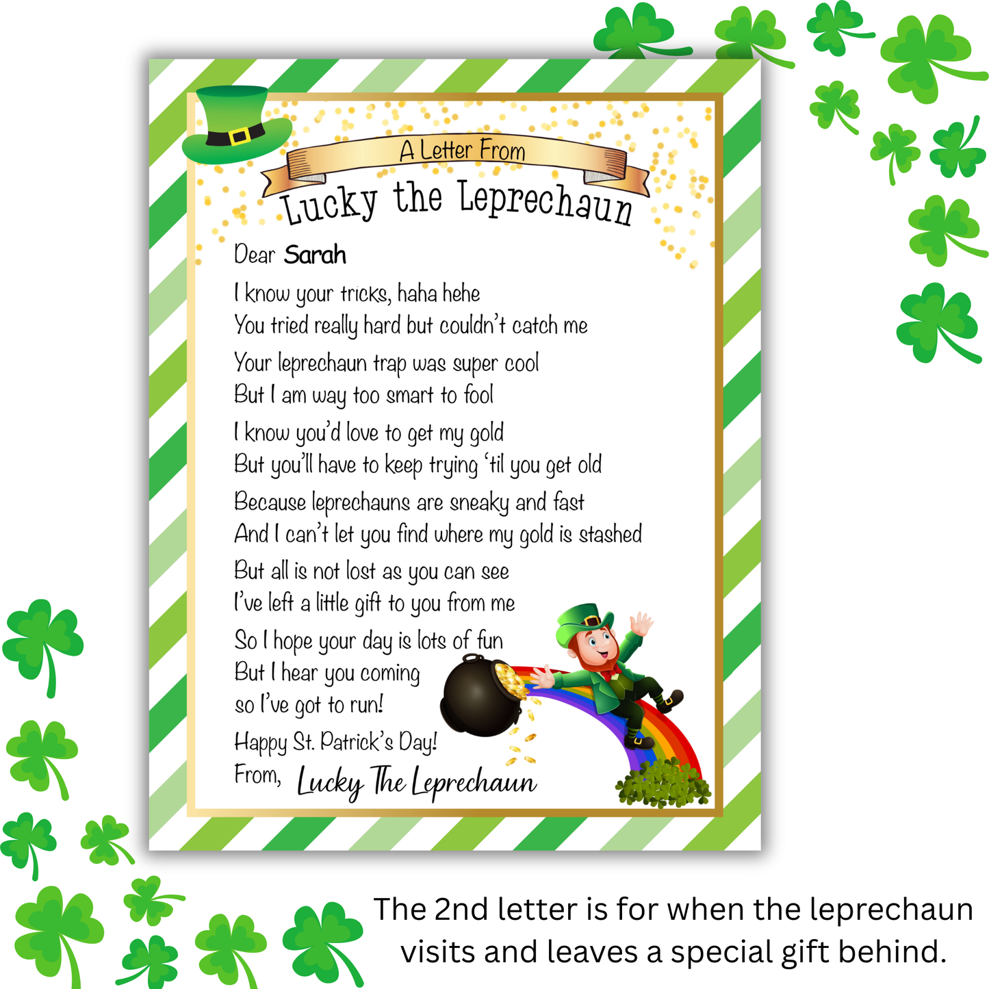 Editable Leprechaun Letter: St. Patrick's Day Note