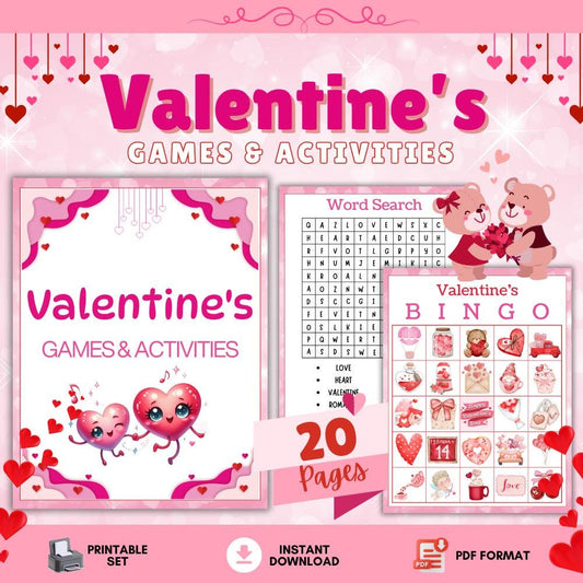 Valentine's Games & Activities: Classroom Printables (Digital Download)