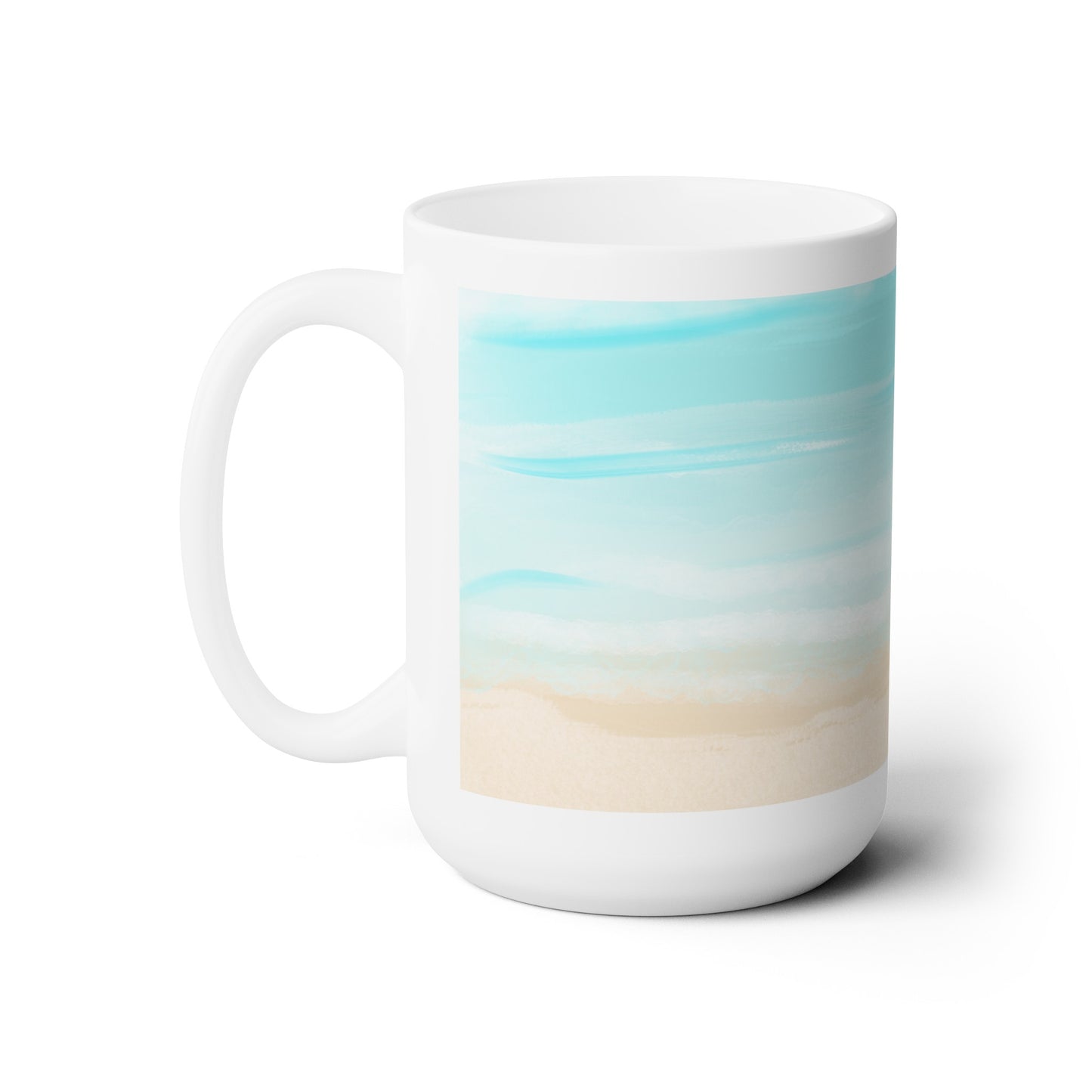 Coastal Themed Ceramic Mug, 15oz