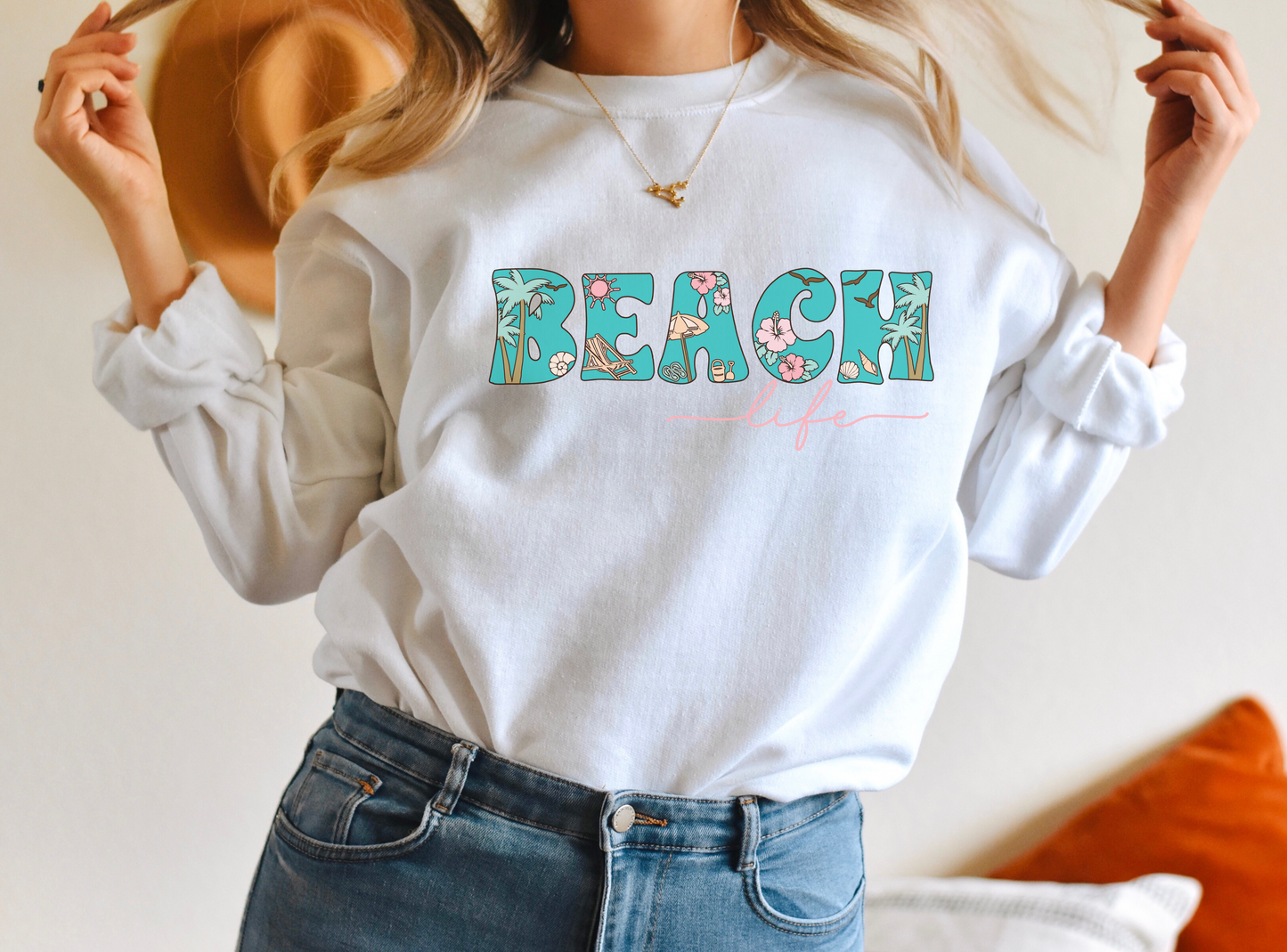 Beach Life Crewneck Sweatshirt
