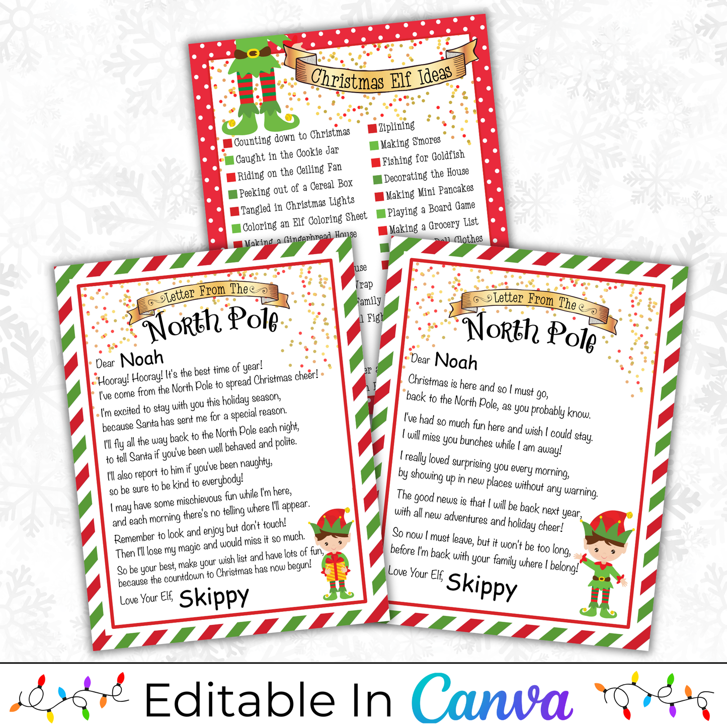 Editable Christmas Elf Welcome Letter, Goodbye Letter & Fun Elf Ideas
