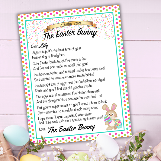 Editable Easter Bunny Letter