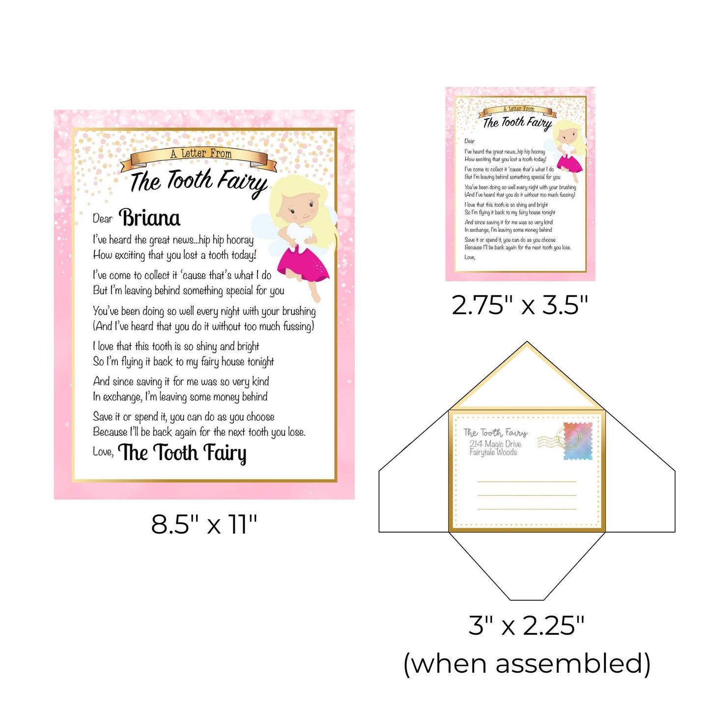 Editable Tooth Fairy Letter Template With Bonus Mini Letter
